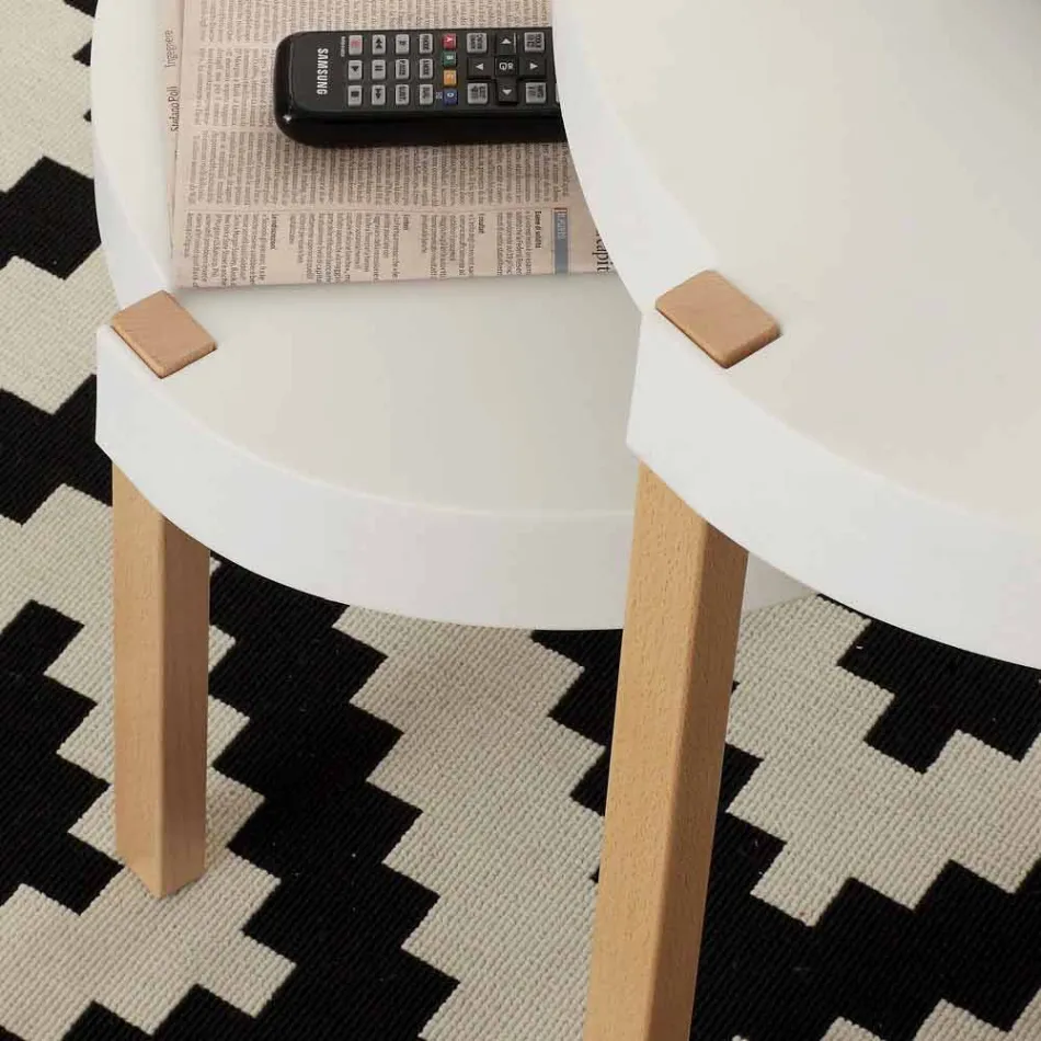 Soffbord i bok sittplatser med vit polypropylen Pineto Viadurini