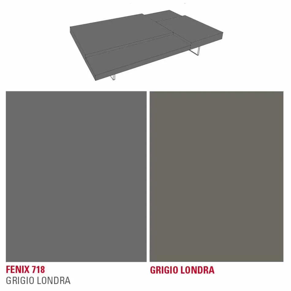 Fenix Soffbord med Transparent Fötter Tillverkat i Italien - Justin Viadurini