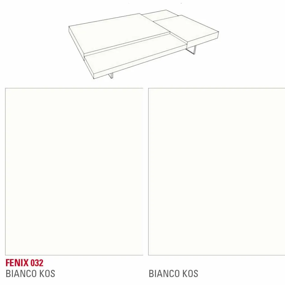 Fenix Soffbord med Transparent Fötter Tillverkat i Italien - Justin Viadurini