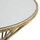 Soffbord med förgylld järn med spegelplatta - Aprikos Viadurini
