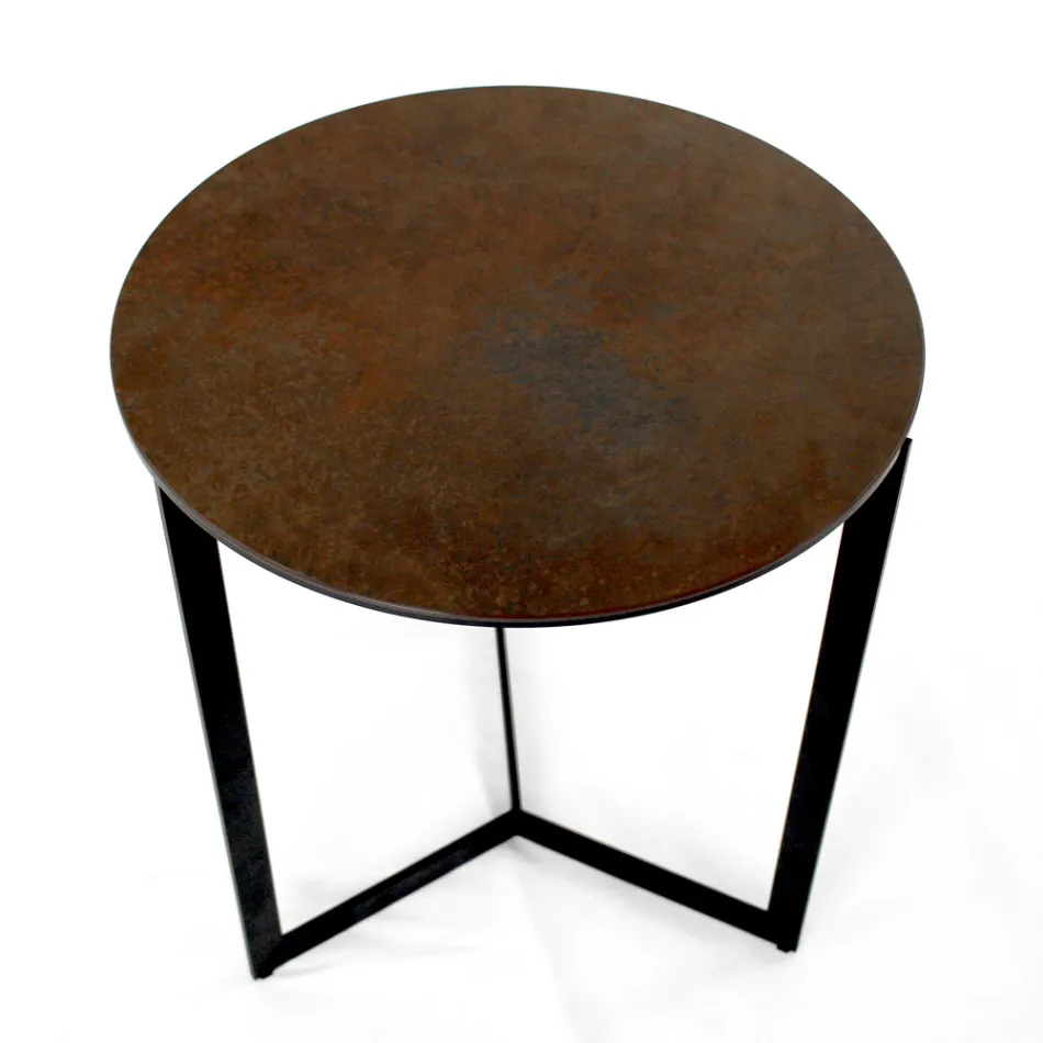 Soffbord i stengods med stålunderrede Tillverkat i Italien - Aspira Viadurini