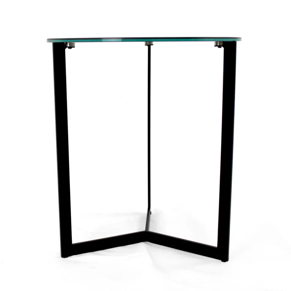 Soffbord i stengods med stålunderrede Tillverkat i Italien - Aspira Viadurini