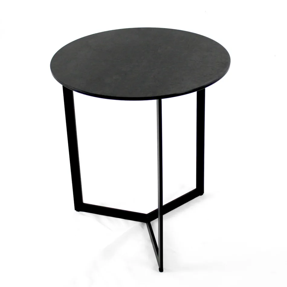 Soffbord i stengods med stålunderrede Tillverkat i Italien - Aspira Viadurini