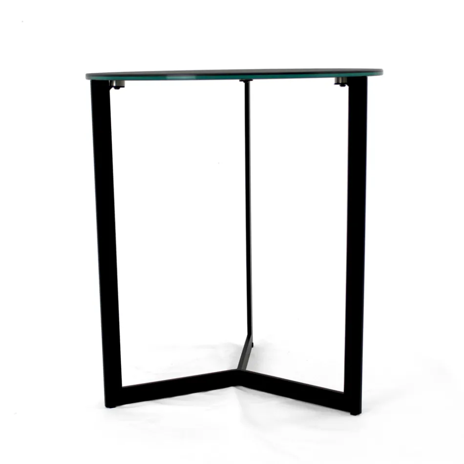 Soffbord i stengods med stålunderrede Tillverkat i Italien - Aspira Viadurini