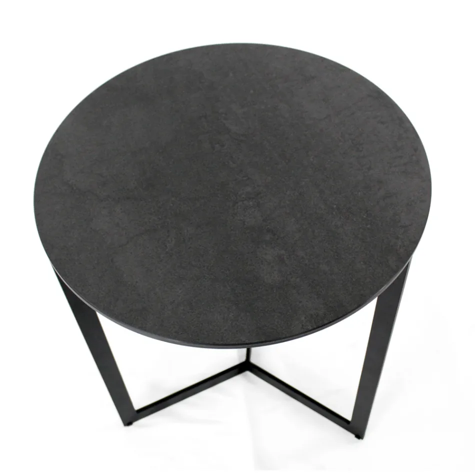 Soffbord i stengods med stålunderrede Tillverkat i Italien - Aspira Viadurini