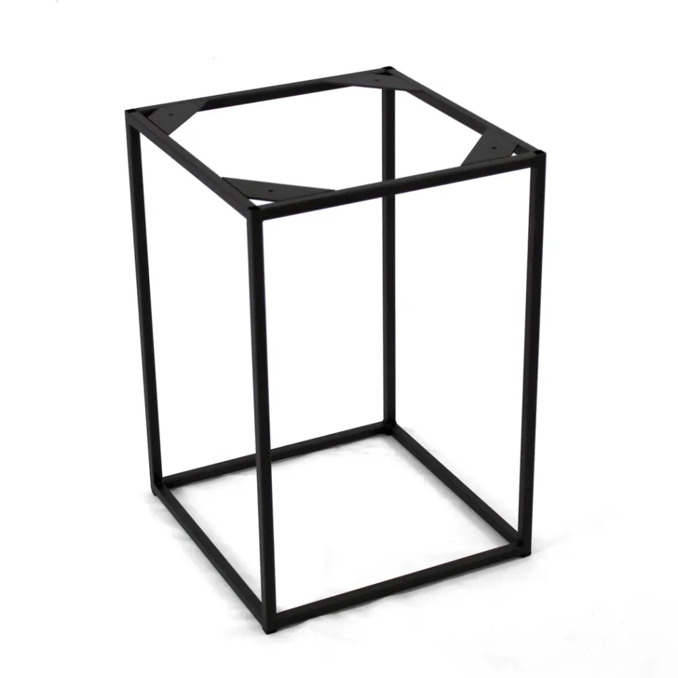 Soffbord i stengods och stålunderrede tillverkade i Italien - Birba Viadurini