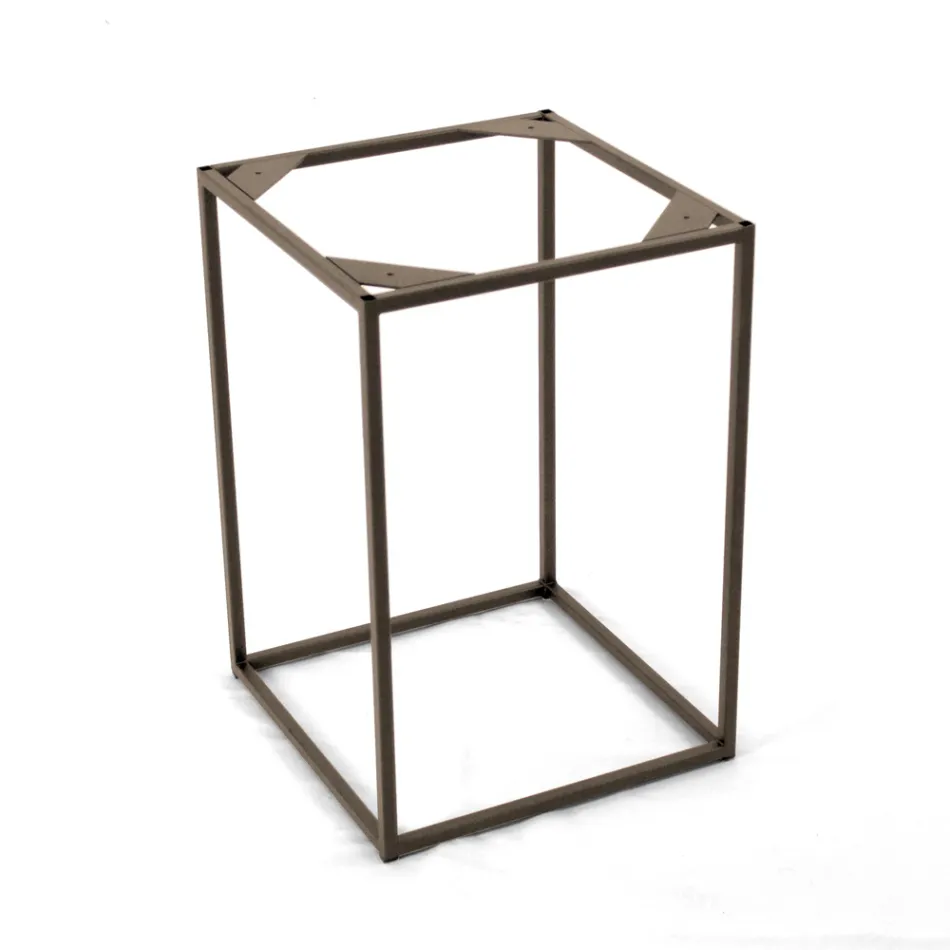 Soffbord i stengods och stålunderrede tillverkade i Italien - Birba Viadurini