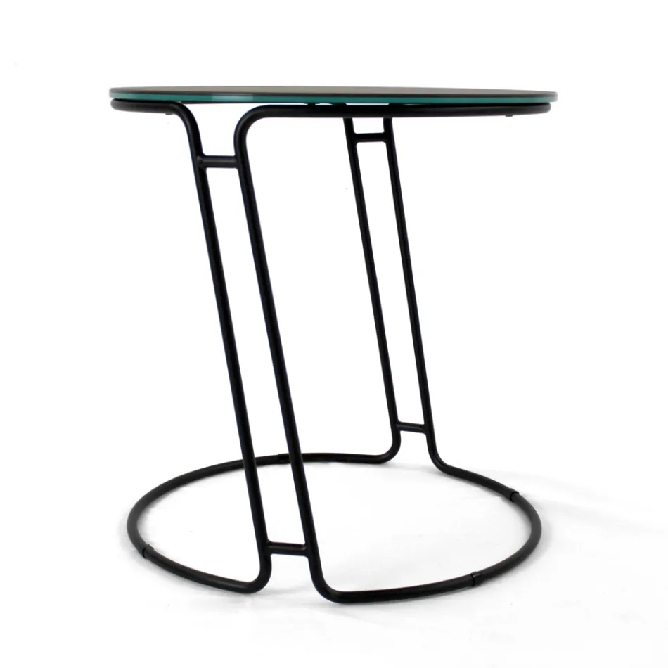 Soffbord i porslin Grès och rund bas Tillverkat i Italien - Tullia Viadurini