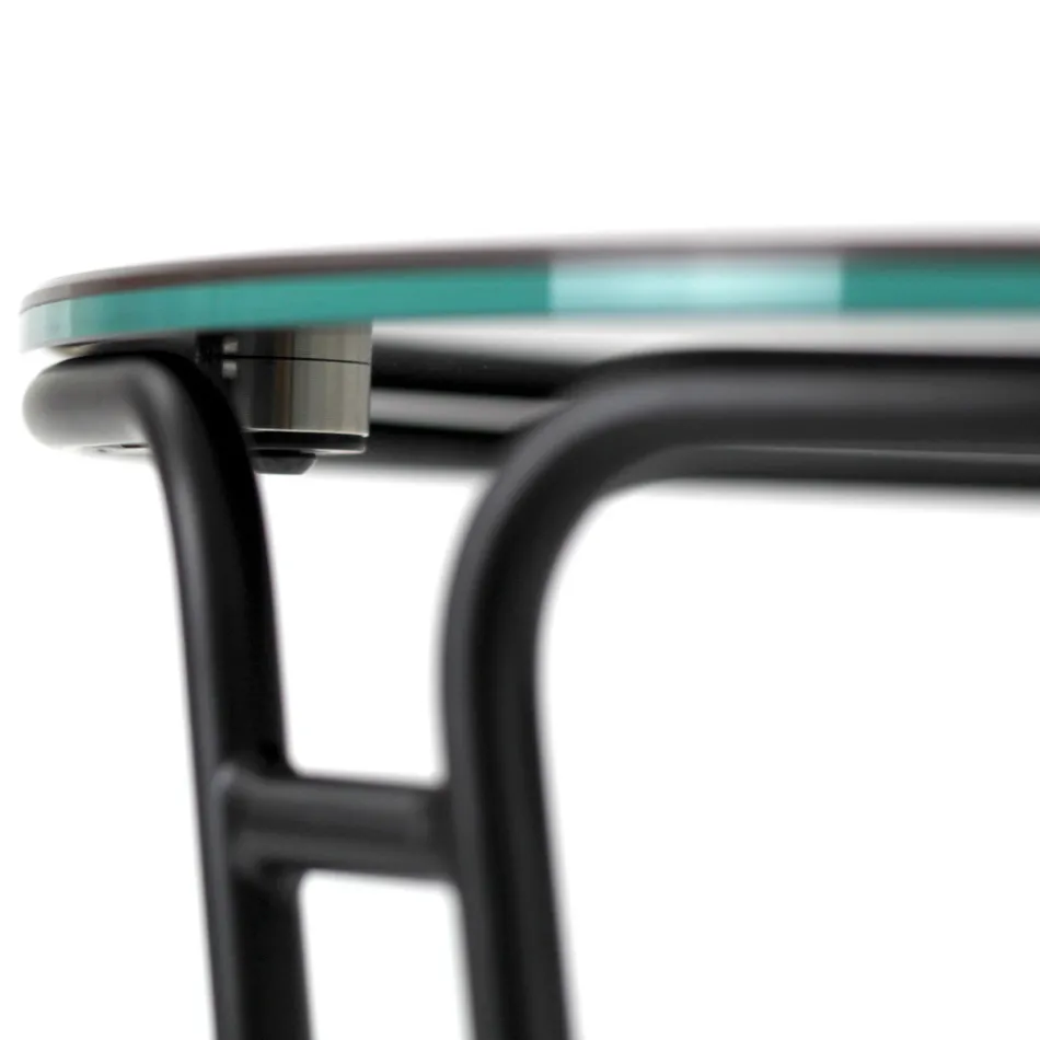 Soffbord i porslin Grès och rund bas Tillverkat i Italien - Tullia Viadurini