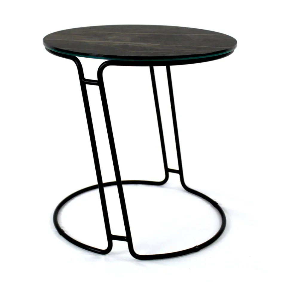 Soffbord i porslin Grès och rund bas Tillverkat i Italien - Tullia Viadurini