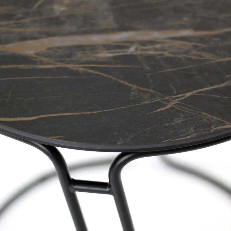 Soffbord i porslin Grès och rund bas Tillverkat i Italien - Tullia Viadurini