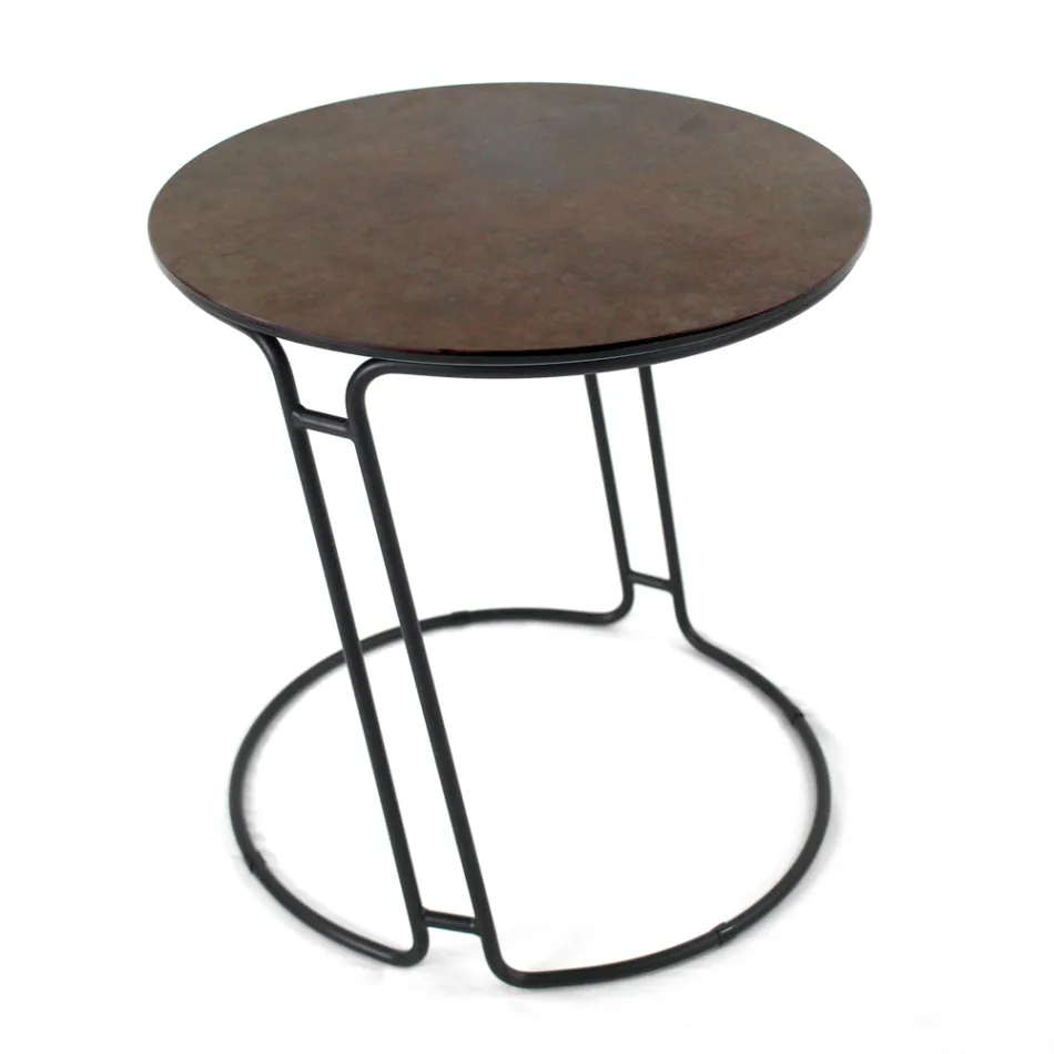 Soffbord i porslin Grès och rund bas Tillverkat i Italien - Tullia Viadurini