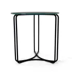 Soffbord i runt stengods och underrede med 3 halvmånar Tillverkat i Italien - Arepa Viadurini