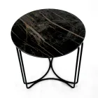 Soffbord i runt stengods och underrede med 3 halvmånar Tillverkat i Italien - Arepa Viadurini