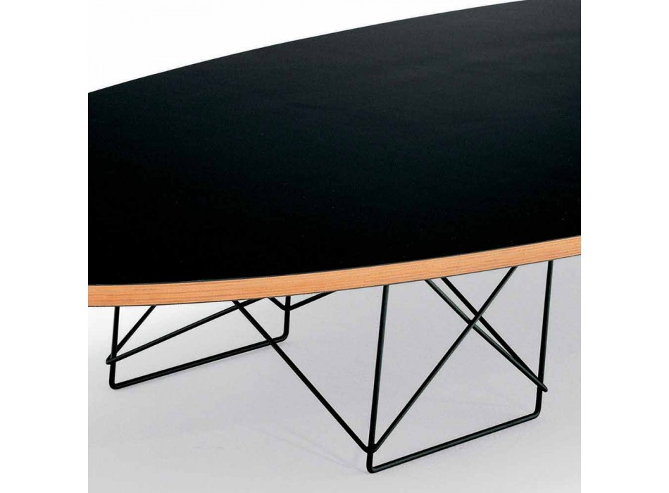 Soffbord i svart laminat och lackerat stål tillverkat i Italien - Persefone Viadurini