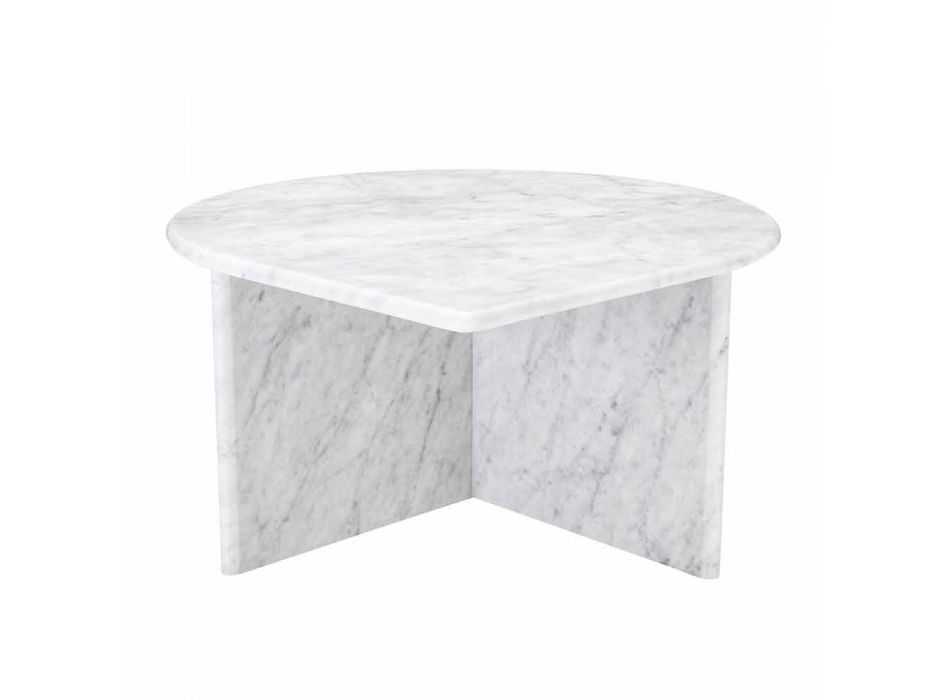 Soffbord i vitt Carrara marmorformat av 3 stycken - Marsala Viadurini