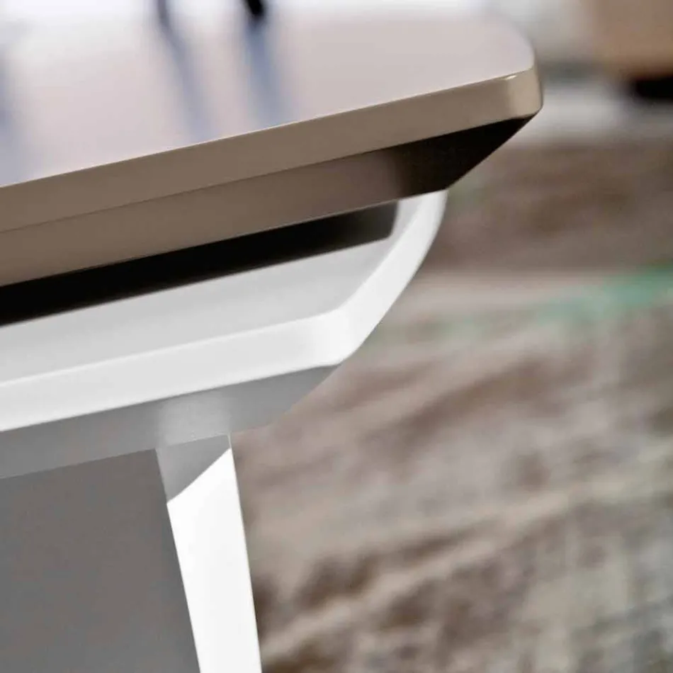 Soffbord i lackerad Mdf med Swivel Top Made in Italy - Lisa Viadurini