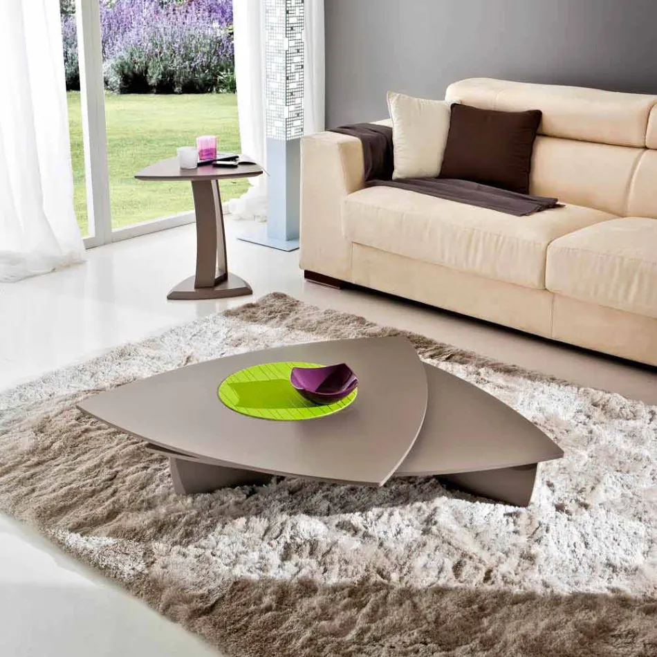 Soffbord i lackerad Mdf med Swivel Top Made in Italy - Lisa Viadurini
