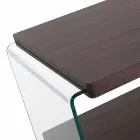 Soffbord i valnötsmdf och transparent glas i 2 storlekar - Mindie Viadurini