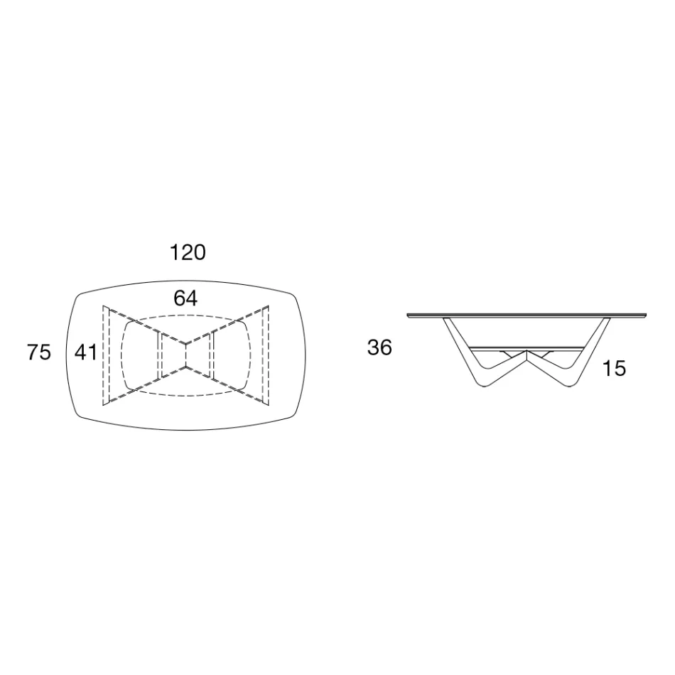 Metall Soffbord Keramikskiva med förvaring - Emirate Viadurini