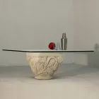 Sten och glas soffbord med en klassisk Mytros design Viadurini