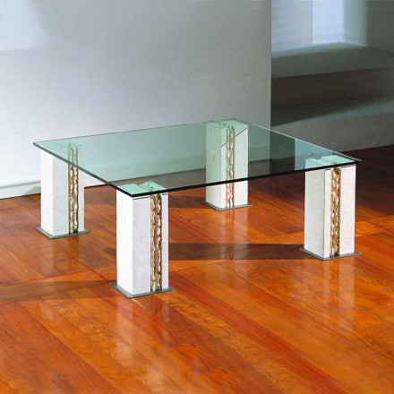 Sten och glas soffbord, Milos moderna design Viadurini