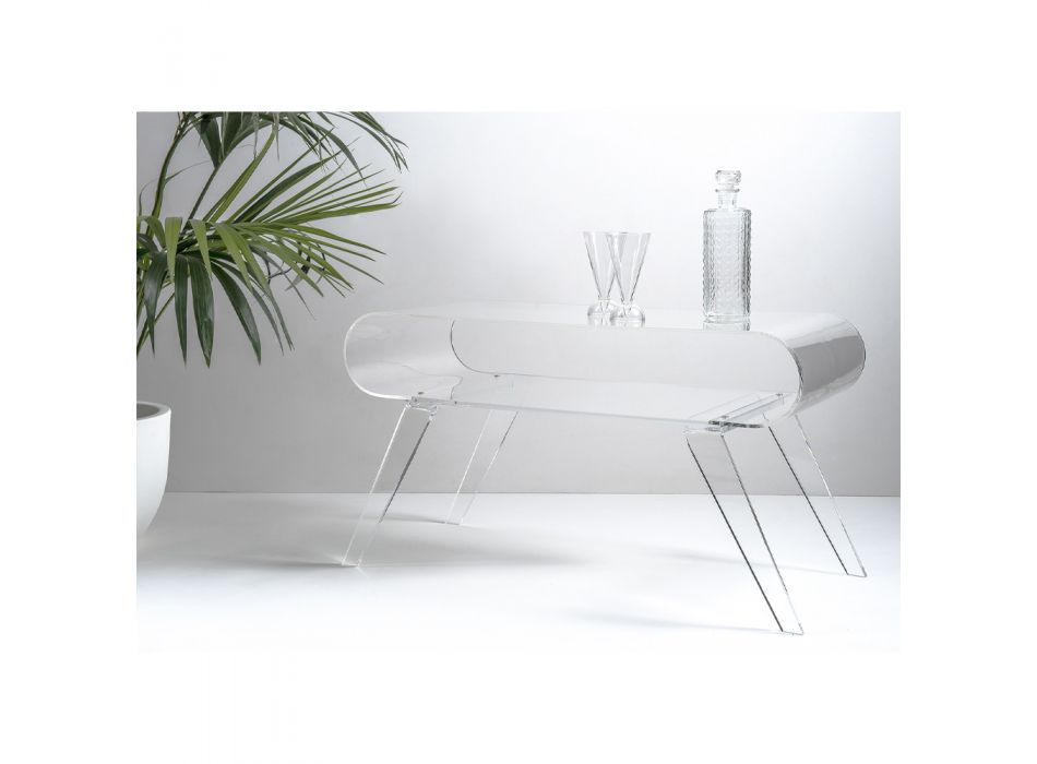 Soffbord i transparent plexiglas eller med designträ - gips Viadurini