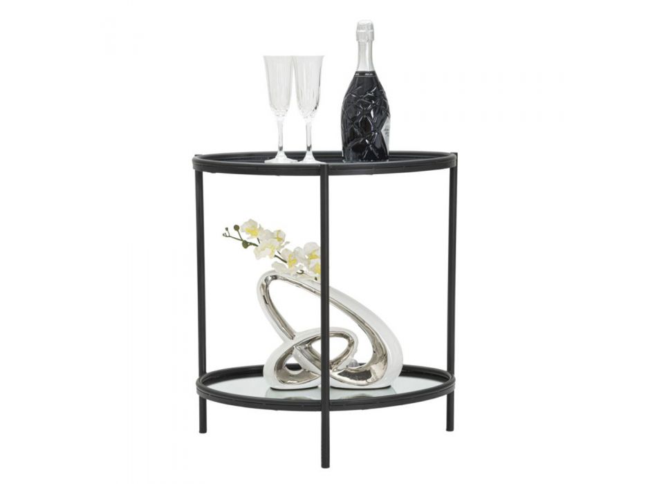 Spegel soffbord med svart järnstruktur - Archimede Viadurini