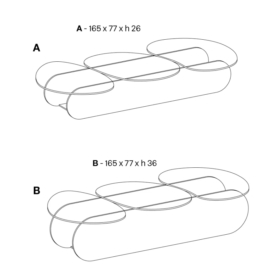 Soffbord i glas med 3 färgade skivor - Dapy Viadurini