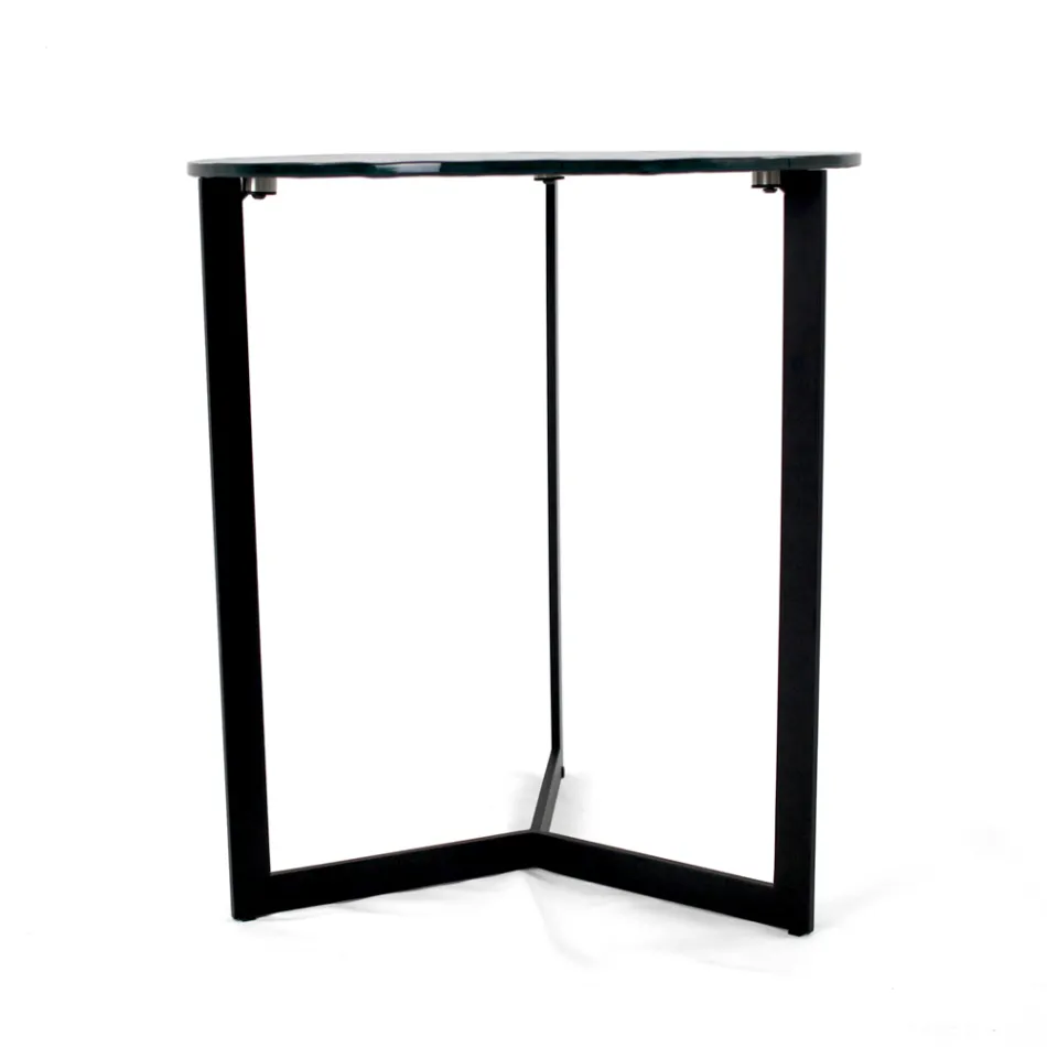 Glassoffbord med stålunderrede Tillverkat i Italien - Aspira Viadurini