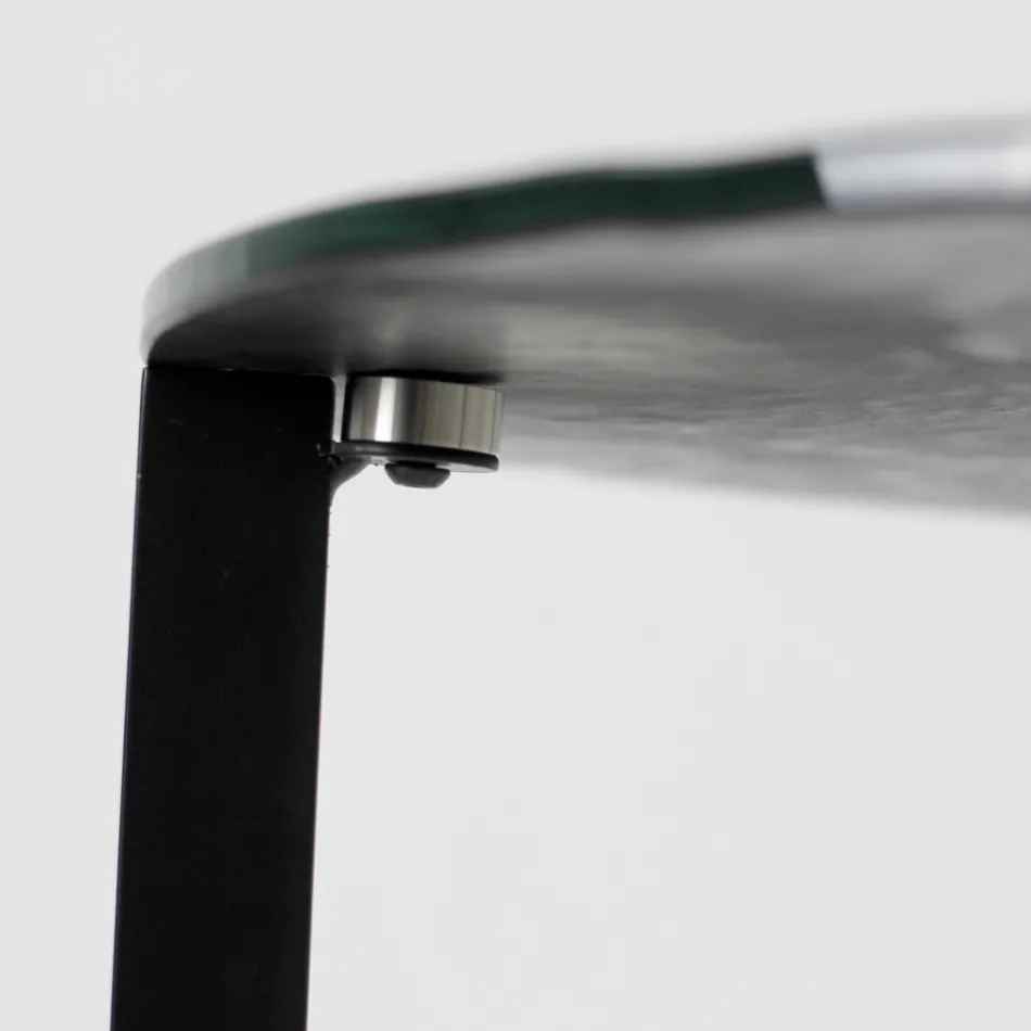 Glassoffbord med stålunderrede Tillverkat i Italien - Aspira Viadurini