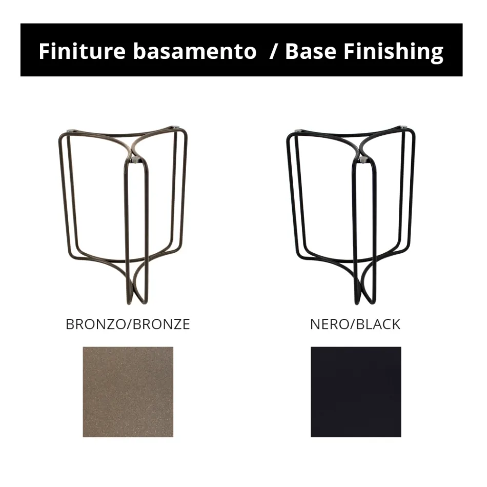 Glassoffbord och underrede med 3 halvmånar Tillverkat i Italien - Arepa Viadurini