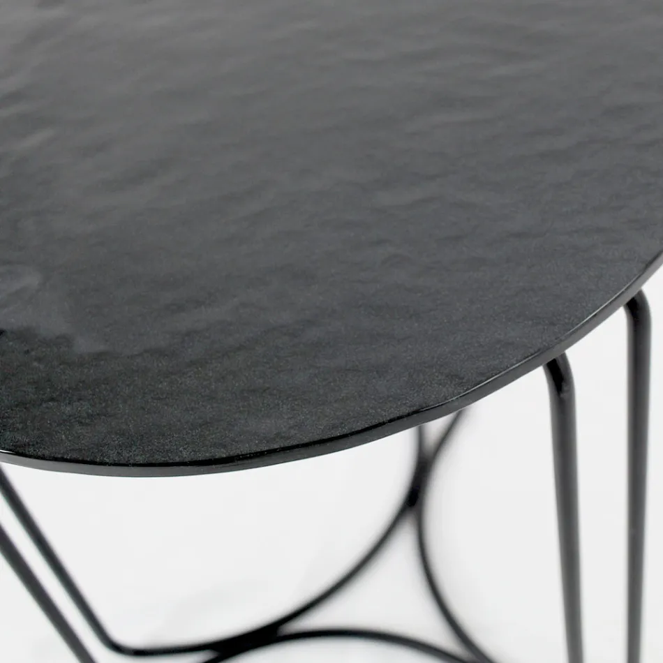 Glassoffbord och underrede med 3 halvmånar Tillverkat i Italien - Arepa Viadurini