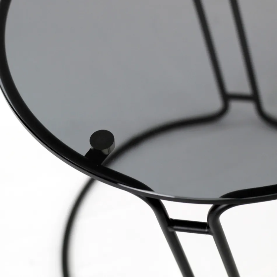 Glas soffbord och rund bas Tillverkad i Italien - Tullia Viadurini