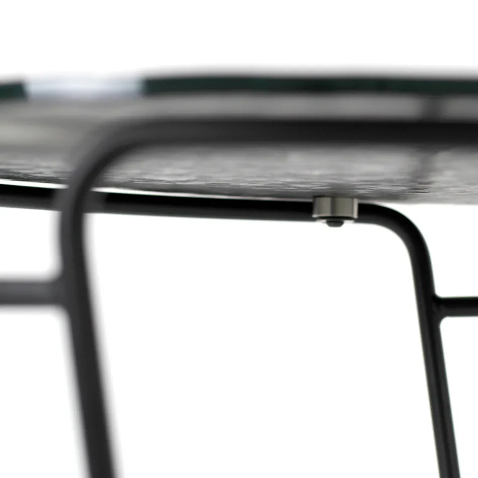 Glas soffbord och rund bas Tillverkad i Italien - Tullia Viadurini