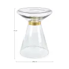 Soffbord i glas och dekor i mässingspläterat stål - Gabrio Viadurini