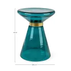 Soffbord i glas och dekor i mässingspläterat stål - Gabrio Viadurini