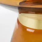 Soffbord i glas och dekor i mässingspläterat stål - Gabrio Viadurini