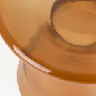 Soffbord i glas och dekor i mässingspläterat stål - Gabrio Viadurini