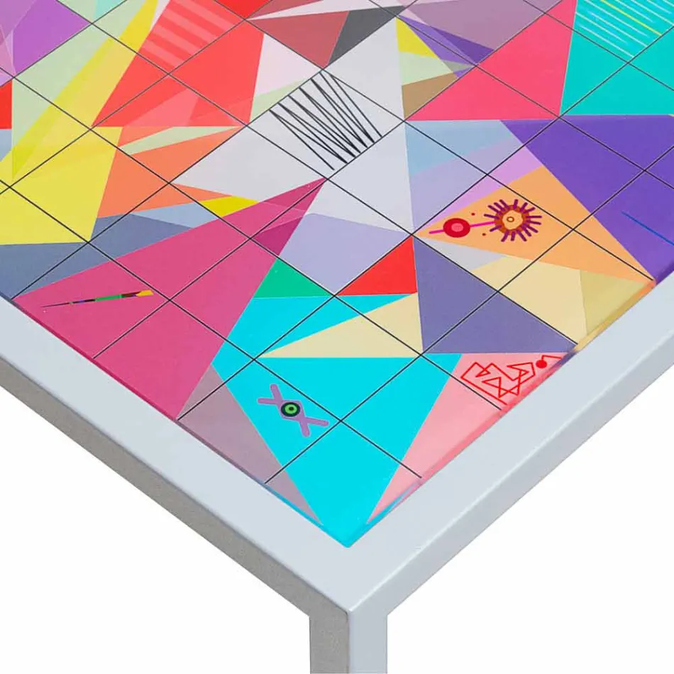 Modern kaffe metall 50x50cm vardagsrum Nina, tillverkad i Italien Viadurini