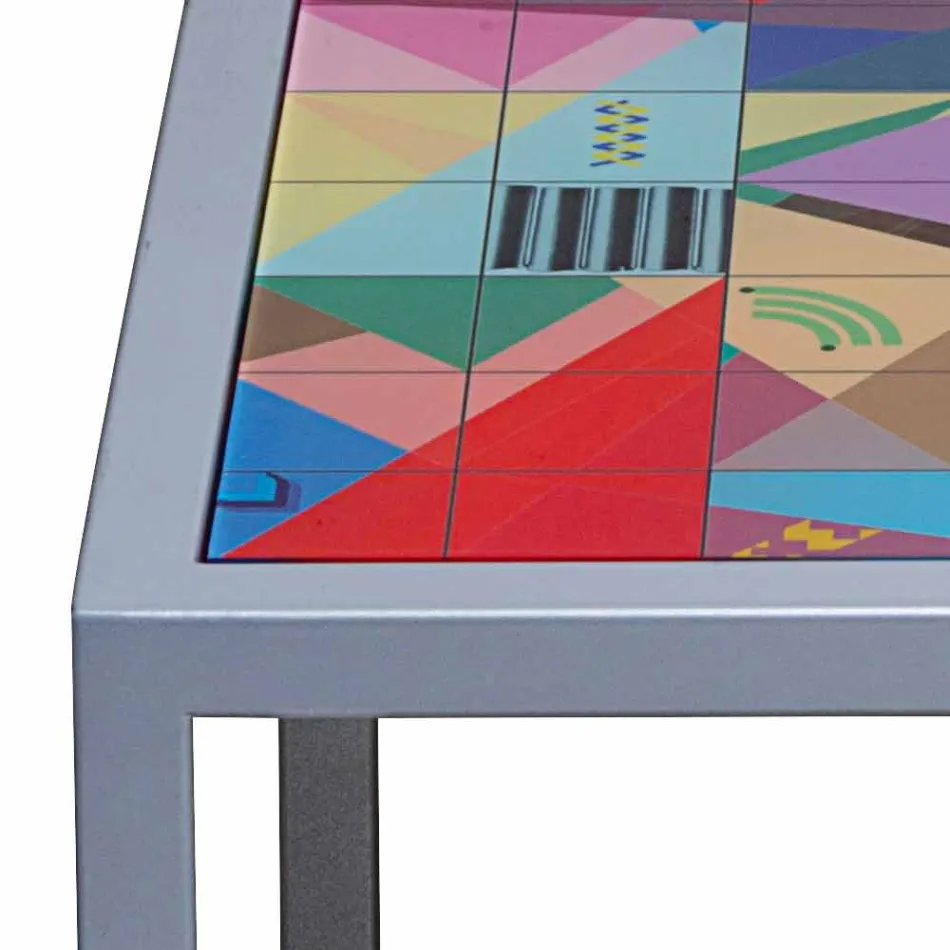 Modern kaffe metall 50x50cm vardagsrum Nina, tillverkad i Italien Viadurini