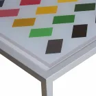 Modern kaffe metall 50x50cm vardagsrum Nina, tillverkad i Italien Viadurini