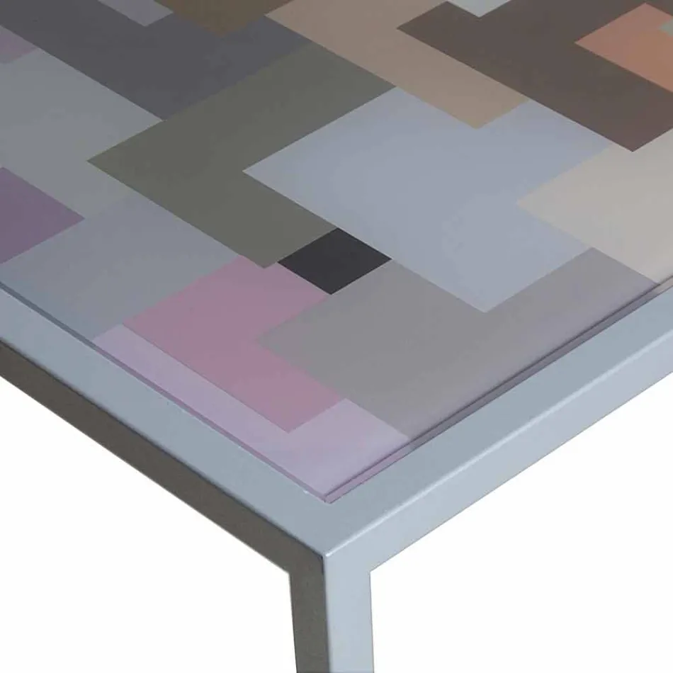 Modern kaffe metall 50x50cm vardagsrum Nina, tillverkad i Italien Viadurini