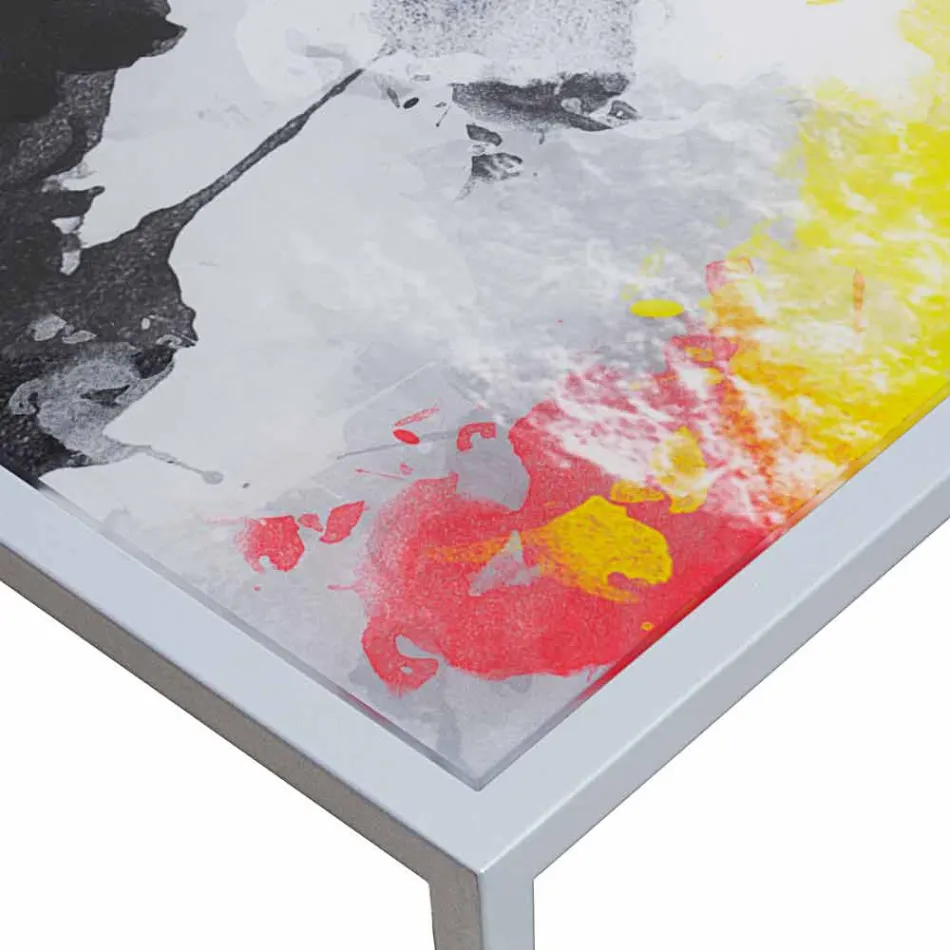 Modern kaffe metall 50x50cm vardagsrum Nina, tillverkad i Italien Viadurini