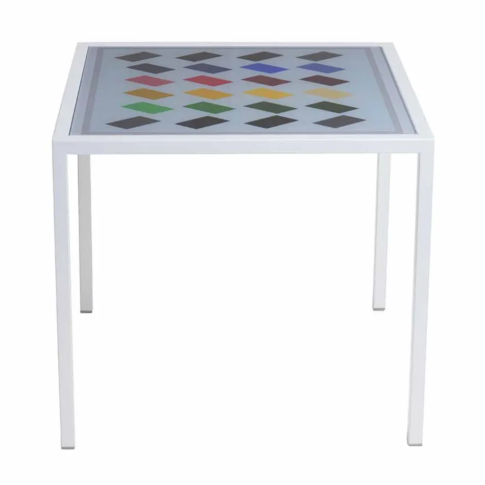 Modern kaffe metall 50x50cm vardagsrum Nina, tillverkad i Italien Viadurini