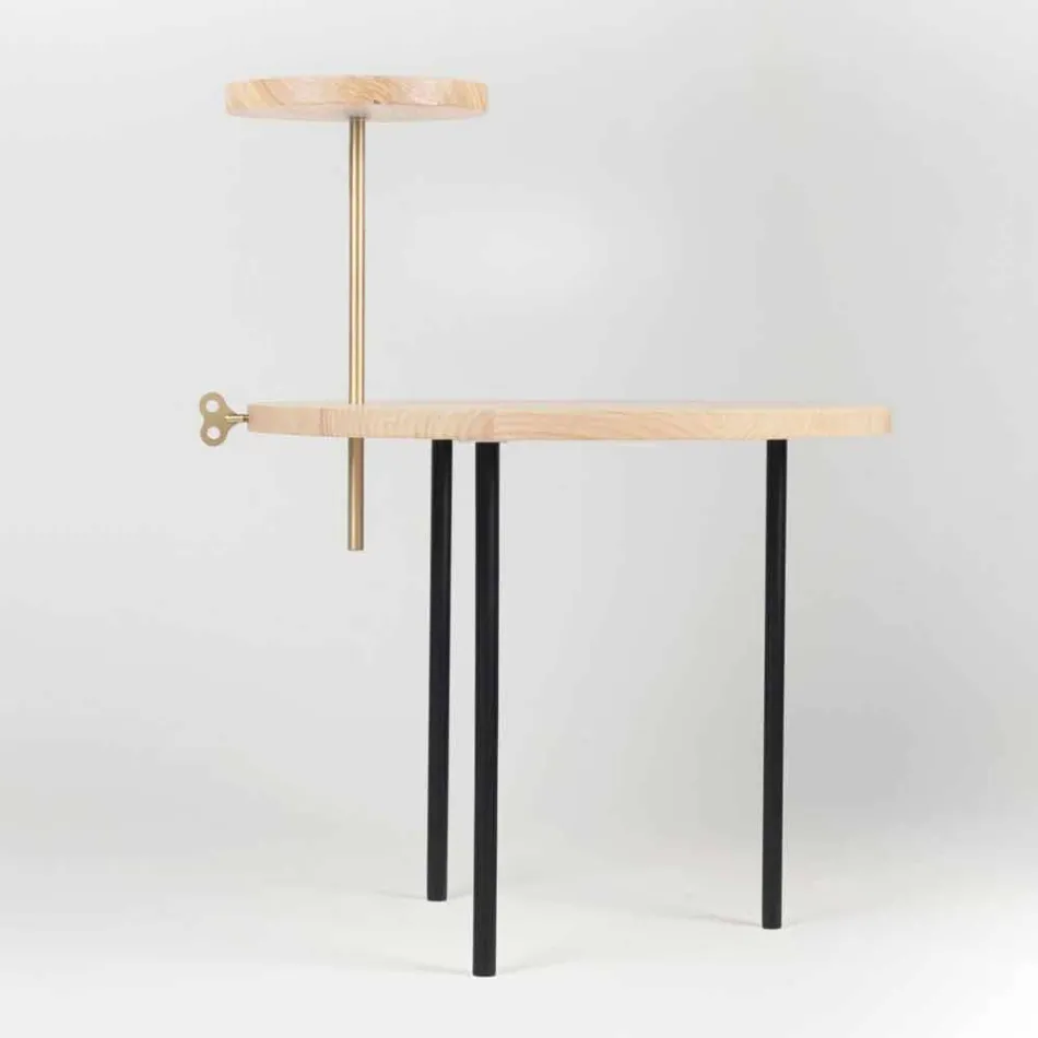 Modernt soffbord med rund ask topp tillverkad i Italien - Velino Viadurini