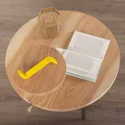 Modernt soffbord med rund ask topp tillverkad i Italien - Velino Viadurini