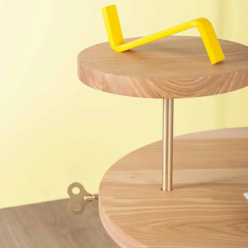 Modernt soffbord med rund ask topp tillverkad i Italien - Velino Viadurini