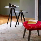 Modernt soffbord med rund topp i Gres Made in Italy - Stuttgart Viadurini