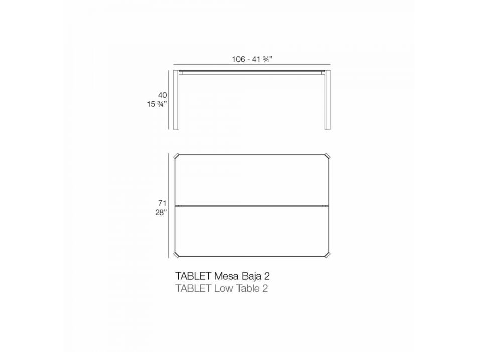 Modernt soffbord inomhus eller utomhus i aluminium - Tablet från Vondom Viadurini